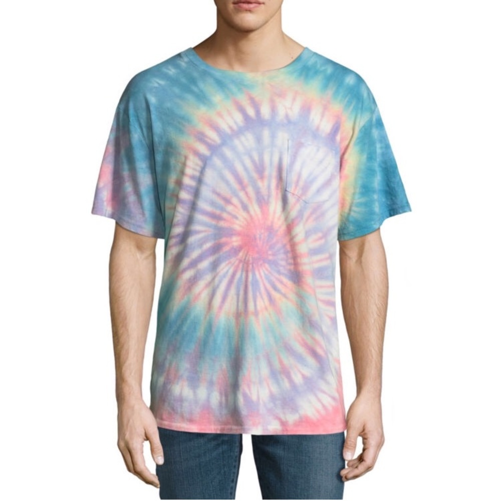 Tie-dye pastel scallop long tee